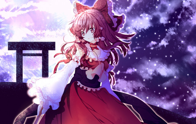 Обои картинки фото аниме, touhou, рейму, хакурей
