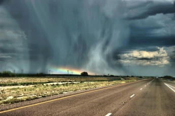 Картинка природа дороги тучи разметка дорога