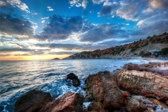 Картинка природа побережье пляж ибица солнце