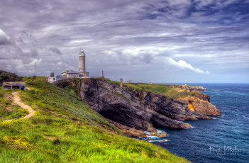 Картинка природа маяки облака берег море