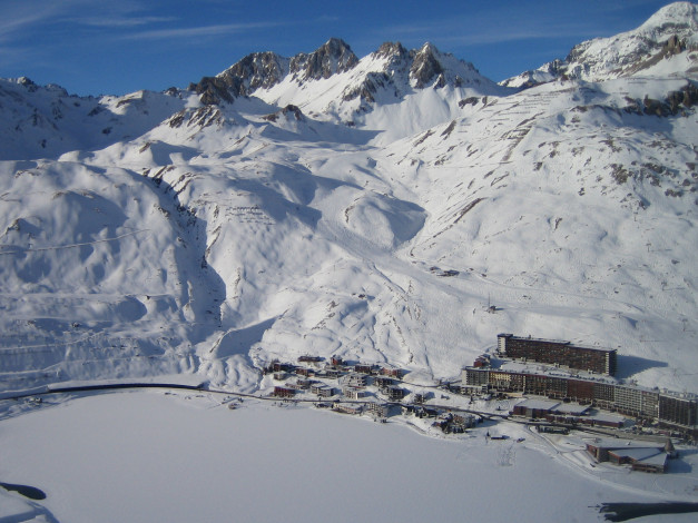 Обои картинки фото природа, горы, дома, снег