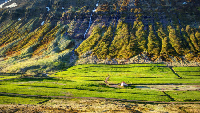 Обои картинки фото природа, поля, горы