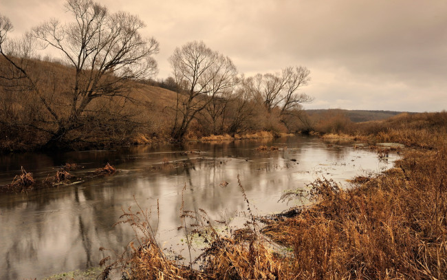 Обои картинки фото природа, реки, озера, осень, река, утро