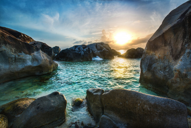 Обои картинки фото природа, восходы, закаты, побережье