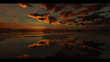 Картинка природа восходы закаты отражение облака