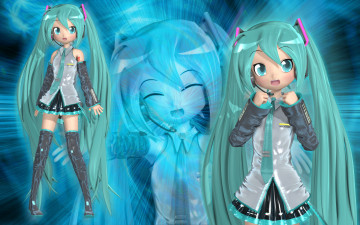 Картинка 3д графика anime аниме vocaloid