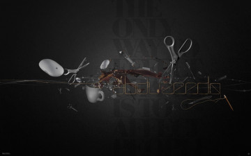 Картинка 3д графика другое чашка ножницы