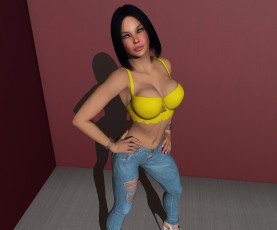 Картинка 3д+графика люди+ people фон девушка взгляд