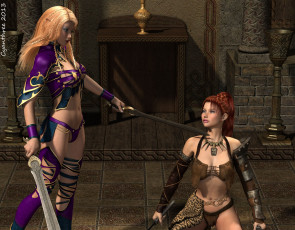 Картинка 3д+графика амазонки+ amazon оружие взгляд девушки