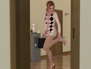 Картинка 3д+графика люди+ people девушка взгляд