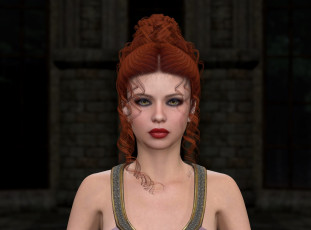 Картинка 3д+графика портрет+ portraits рыжая взгляд девушка