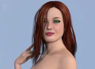 Картинка 3д+графика портрет+ portraits взгляд девушка фон