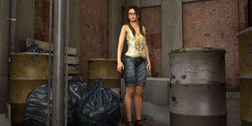 Картинка 3д+графика люди+ people очки взгляд девушка