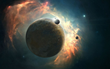 Картинка космос арт туманность вселенная звезды планеты