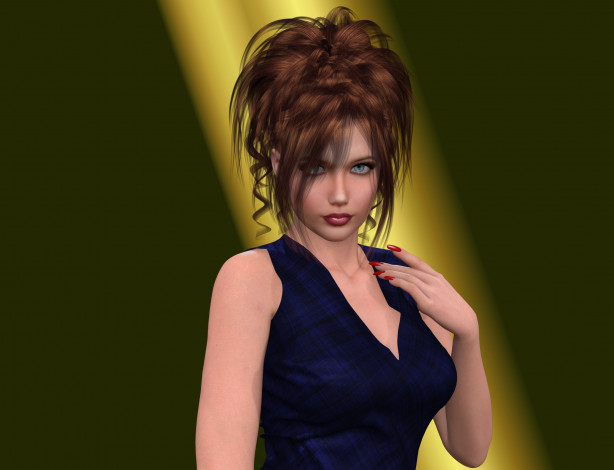 Обои картинки фото 3д графика, люди , people, взгляд, девушка