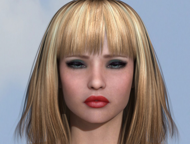 Обои картинки фото 3д графика, портрет , portraits, девушка, взгляд, фон