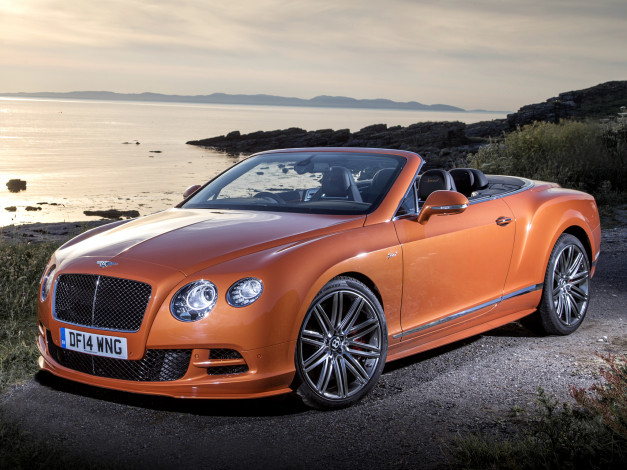 Обои картинки фото автомобили, bentley, gt, speed, 2014г, continental, uk-spec, красный
