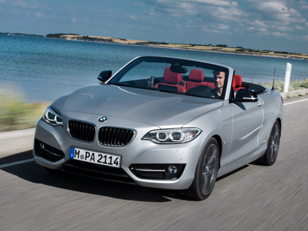 Обои картинки фото автомобили, bmw, line, sport, cabrio, 228i, серый, 2014г, f23