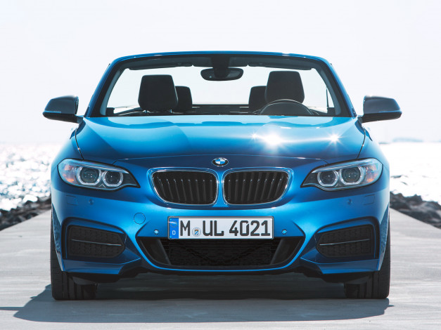 Обои картинки фото автомобили, bmw, синий, 2014г, f23, cabrio, m235i