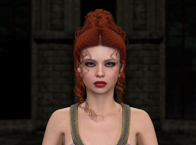 Обои картинки фото 3д графика, портрет , portraits, рыжая, взгляд, девушка