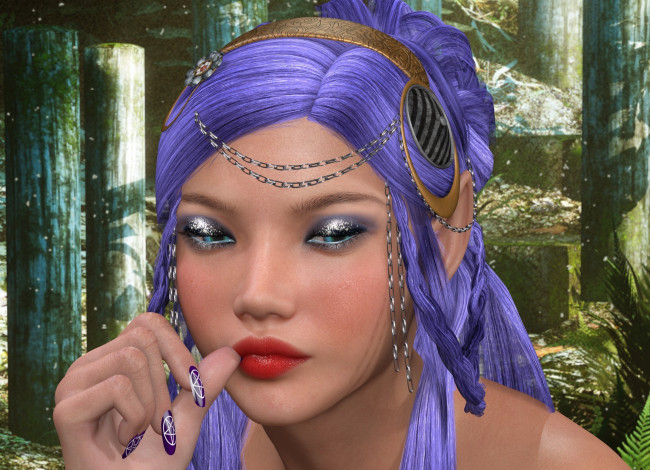 Обои картинки фото 3д графика, портрет , portraits, взгляд, девушка