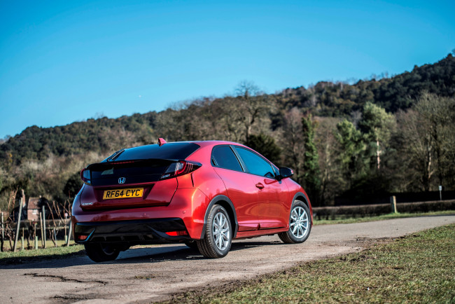 Обои картинки фото автомобили, honda, 2015г, uk-spec, красный, civic