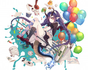 Картинка аниме животные +существа существо девушка хвост