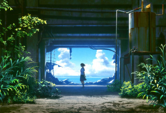 Картинка аниме unknown +другое фон взгляд девушка