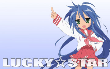 Картинка аниме lucky+star фон взгляд девушка