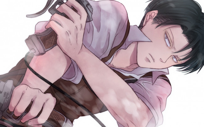 Обои картинки фото аниме, shingeki no kyojin, леви