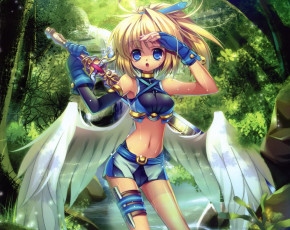 Картинка аниме ангелы +демоны девушка