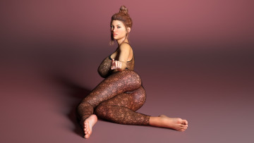 Картинка 3д+графика люди+ people девушка взгляд фон