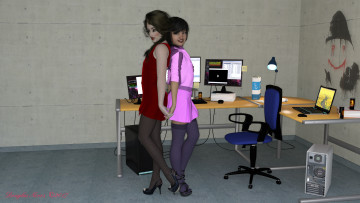 обоя 3д графика, люди , people, фон, взгляд, девушка