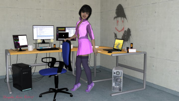 Картинка 3д+графика люди+ people фон взгляд девушка