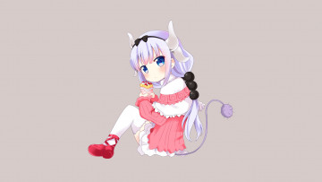 Картинка аниме miss+kobayashi`s+dragon+maid фон взгляд девушка