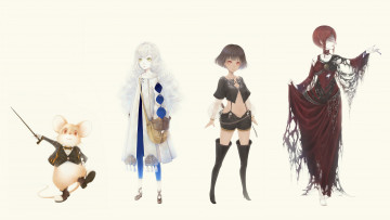 Картинка аниме животные +существа девушки