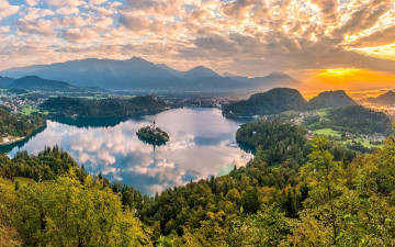 Картинка города блед+ словения bled lake озеро блед остров