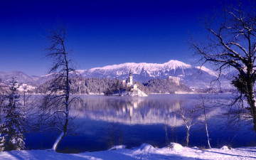 Картинка города блед+ словения bled lake озеро блед остров