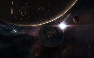 Картинка космос арт звезды галактика вселенная планеты