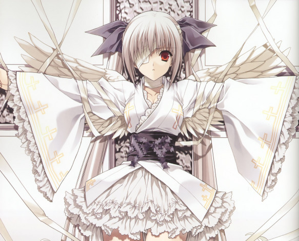 Обои картинки фото аниме, ангелы,  демоны, девушка