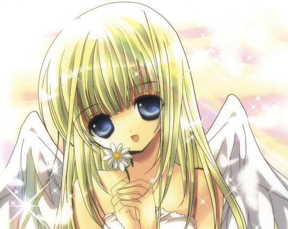 Обои картинки фото аниме, ангелы,  демоны, девушка