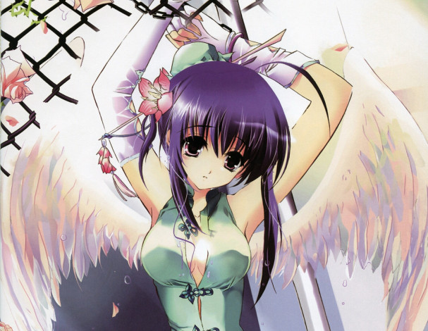 Обои картинки фото аниме, ангелы,  демоны, девушка