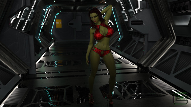 Обои картинки фото 3д графика, фантазия , fantasy, фон, девушка, взгляд