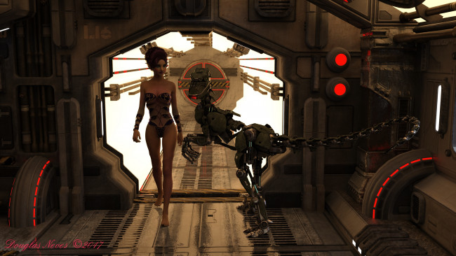 Обои картинки фото 3д графика, фантазия , fantasy, взгляд, девушка, фон