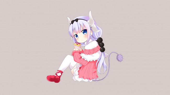 Обои картинки фото аниме, miss kobayashi`s dragon maid, фон, взгляд, девушка