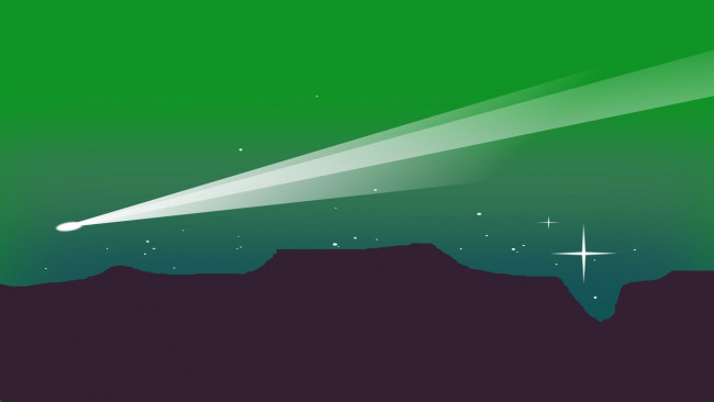 Обои картинки фото векторная графика, природа , nature, небо, ночь, горы