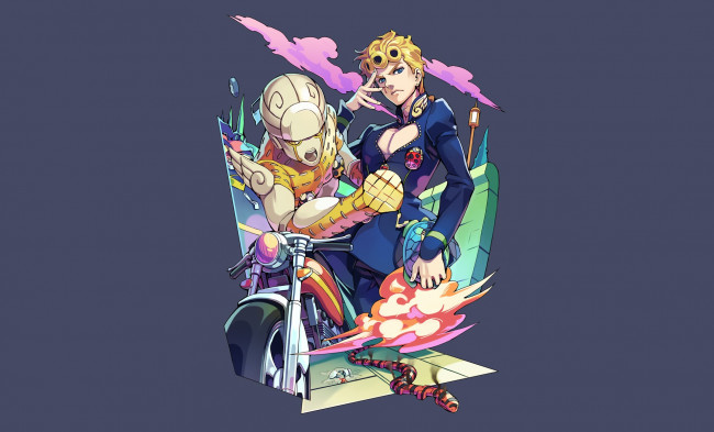 Обои картинки фото аниме, jojo`s bizarre adventure, парень
