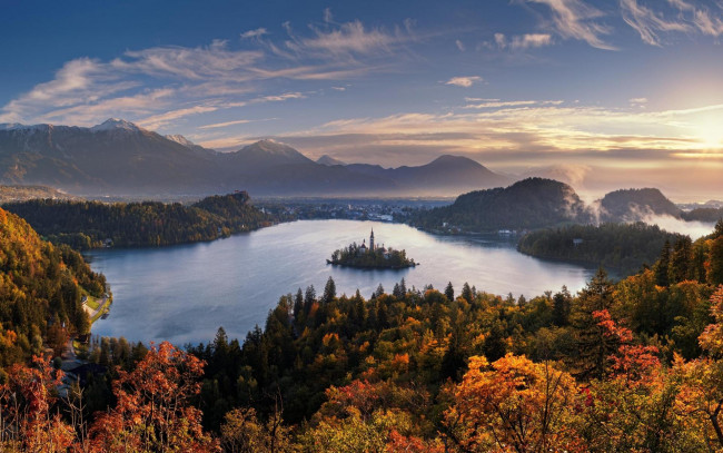 Обои картинки фото города, блед , словения, bled, lake, озеро, блед, остров