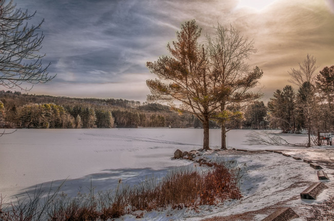 Обои картинки фото природа, зима, простор