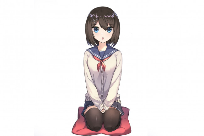 Обои картинки фото аниме, kantai collection, фон, девушка, взгляд